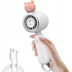Ventilateur En Pulvérisation à Eau,Mini Ventilateur Portable,Charge Usb Ventilateur Extérieur De 1200mah De Bureau De Bureau Mignon De Porc,Adapté Aux Garçons Et Aux Filles d'Été - Neuf