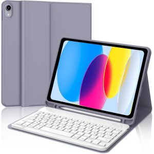 Etui Clavier Pour Ipad A16 11eme Generation 2025/10eme Generation 10.9"" 2022 - Coque Clavier Ipad 11eme Generation A16 11 Pouces, Azerty Fran&ccedil;ais Bluetooth Clavier D&eacute;tachable, Violet - Neuf