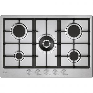 Candy Moderna CHG74WTX Acier inoxydable Int&eacute;gr&eacute; 74.5 cm Gaz 5 zones - Neuf