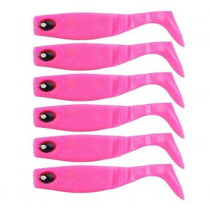 6pcs Pvc Soft Bait Aritificial Leurres 4in 0.2oz Jigging Tail Wobblers Accessoires De Pêcherose - Neuf
