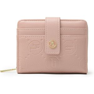 Petit Portefeuille Pour Femme Avec Blocage Rfid,Portefeuille &Agrave; Deux Volets Pour Cartes De Cr&eacute;dit Avec Fen&ecirc;tre Pour Carte D'Identit&eacute; Et Poche &Agrave; Monnaie &Agrave; Fermeture &Eacute;clair,A - Rose,Taille - Neuf