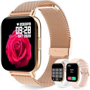 Montre Connect&eacute;e Femme Appels/Notification Intelligente, Smartwatch Femme Avec Podometre Calories Cardiofrequencem&egrave;tre, Moniteur De Sommeil, 8 Modes Sportifs Fitness Pour Ios Android Etanche - Neuf