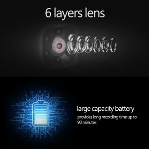 Mini camera de securite infrarouge portable HD 1080p avec vision nocturne et kit de fixation (rouge) - Neuf