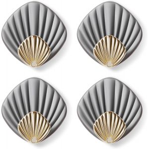 Crochet Adhésif Mural en forme de coquillage,HP004-GY Crochet Autocollant Moderne pour Salle de Bain et Cuisine,Patere porte manteau,Crocher adhesif pour mur,Lot de 4,Gris - Neuf