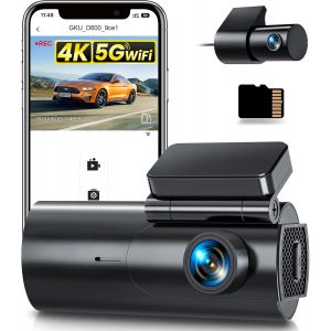 KPLE-4K Dashcam Voiture Avant Arrière,5Ghz Wifi Caméra Embarquée Voiture Avec Carte Sd 64G,Camera Voiture Grand Angle 170°,Vision Nocturne,Wdr,G-Capteur,Mode Stationnement 24H,Enregistrement En Bouc - Neuf