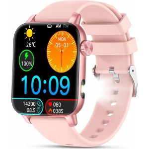 Yyky Montre Connect&eacute;e Homme Femme,1.85"" Hd Smartwatch Avec Tension Art&eacute;rielle,Fr&eacute;quence Cardiaque/Spo2/Moniteur De Sommeil,Avec Appel Bluetooth/100+ Modes &Eacute;tanche Ip68 Montre Sport Pour Android Ios - Neuf
