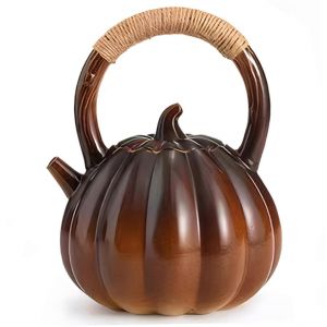 Theiere Citrouille, 1100 Ml, Motif Tete De Citrouille, Theiere Originale Avec Anse Et Couvercle - Neuf