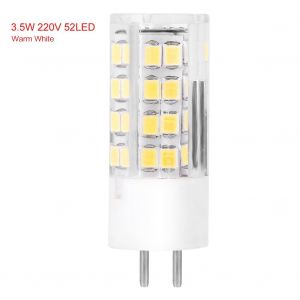 HJLIAN Source lumineuse LED a intensite variable 3,5 W 220 V 52 LED pour lampe en cristal, plafonnier, armoire, blanc chaud G5.3 - Neuf