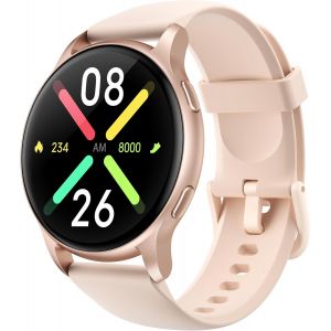 Montre Connectée Femme, 5atm Étanche Pour Natation, Smartwatch Avec Appels Bluetooth, 100+ Sportifs, Sommeil, Fréquence Cardiaque, Spo2, Montre Sport Pour Android & Iphone, 44 Mm, Or Rose - Neuf