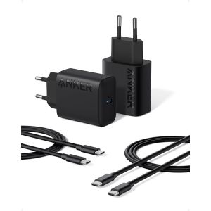Chargeur Usb-C Super Rapide 25 W Avec Câble Usb-C, Prend En Charge La Charge Rapide Pps Pour Samsung Galaxy S23 Ultra/S23+/S23/S22/S21/S20/Note 20, Etc. (Lot De 2 Câbles De 1,5 M Inclus) - Neuf