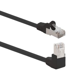 KAL-366189 Câble Réseau Cat.6 Angle 90 Degrés 2M - Noir - 1 Pièce - Câble Patch Cat6 (Sftp Pimf) 1000Mbit/S Connecteur Rj 45-1 X 2M Mètre Noir - Neuf