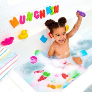 Lot de 36 lettres et chiffres en mousse pour le bain, jeux de bain anti-pollution pour enfants, alphabet pour enfants, à coller sur carrelage et poterie, livre de bain créatif - lettres flottantes - Neuf