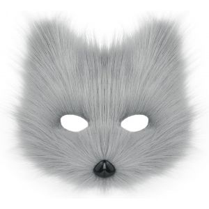 Masque Animal Renard Loup Halloween F&ecirc;te Cosplay Costumes Accessoires Peluche Chat Demi-Visage Masque Carnaval No&euml;l Mascarade.[J277] - Neuf