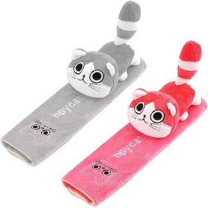 Subzonal-2 Pièces Dessin Animé Protege Ceinture Voiture Chat Protège Ceinture De Sécurité Protège Ceinture Voiture Avec Motif De Chat Coussin De Ceinture De Sécurité Universel En Peluche - Neuf