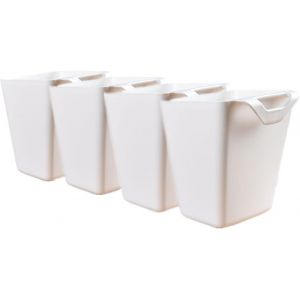 Teppe-Lot De 4 Porte-Gobelets À Suspendre, Panier De Rangement À Roulettes, Accessoires De Chariot À Roulettes, 11,9 X 10,2 Cm, Pots À Crayons Suspendus, Pots À Plantes,Pot À Maquillage (Blanc) - Neuf