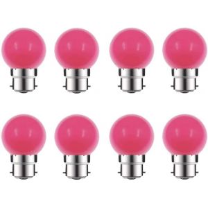SJZG-Lot De 8 Ampoule Led Couleur B22 2W &Eacute;quivalente 20W Ac 220V-240V B22 Ba&iuml;onnette Ampoules Guirlande Led Ampoules Multicolore Pour Maison Bar F&ecirc;te D&eacute;coration D'Ambiance, Rose - Neuf