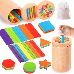 JGD-Jeux Montessori 1 2 3 Ans, 3 en 1 Jouet Enfant 1 2 3 Ans, Apprendre Les Couleurs Jeu Educatif 1 2 3 4 Ans avec Sac De Rangement, Jeux Voyage, Jeux Montessori 2 Ans, Cadeau Fille Garcon - Neuf