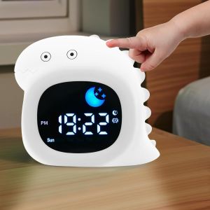 Senior-Horloge D'apprentis Du Sommeil Pour Tout-Petits, Veilleuse Inspir&eacute;e Des Dinosaures Pour Enfants, Lecteur Sonore Multifonctionnel, R&eacute;veil Portable Et Rechargeable, Sp&eacute;cialement Pour, Blanc[L704] - Neuf