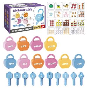 Jeu de comptage pour enfants d'&acirc;ge pr&eacute;scolaire, jeu d'apprentissage des fruits et des animaux, jeu de correspondance des nombres pour enfants-03 - Neuf