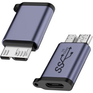 10Gbps USB C Femelle à Micro B Mâle Donnée Charge Adaptateur Type C à USB3.0 Micro B Mâle Disque Dur Externe Convertisseur,pour SSD Disque Dur Externe Chiffre Appareil Photo Phone,2Pcs - Neuf