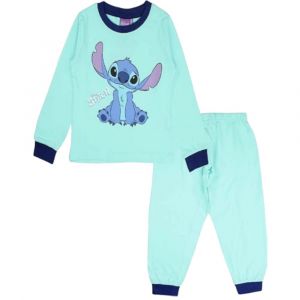 Pyjama Stitch Disney Bleu En Coton (Taille 4 Ans,Couleur Turquoise) - Neuf
