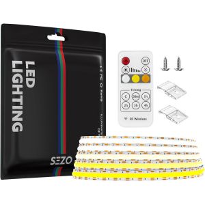 Fcob Cct Kit De Bandes Led 5V Usb 2M 640Leds/M 3000K-6000K Cob Cct Led Cri>90 Ruban Adh&eacute;sif Fob Flexible Haute Densit&eacute; Avec T&eacute;l&eacute;commande Rf Pour &Eacute;clairage D&eacute;coratif Diy Ip30 - Neuf