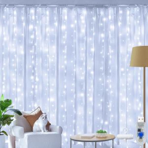Kalanka-200 Led Guirlande Lumineuse Rideau, Rideau Lumineux 2m*2m Usb Pour No&euml;l, Mariage, Anniversaire, Fen&ecirc;tre, Maison (Blanc Froid) - Neuf