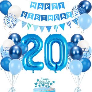AYUHR-Decoration Anniversaire 22 Ans, Bleu Ballons 22 Ans Anniversaire, Deco Anniversaire 22 ans, Ballon 22 ans, 22 Ans Décorations Anniversaire, Deco Ballon 22 ans Aniversaire de Fête pour Femme Hom - Neuf