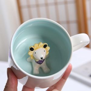Eryi-Mug Leone Tazza Da Caffè Carina Tazza Da Tè In Ceramica 350 Ml Tazza Da Caffè 3d Grande Tazza Divertente Tazza Da Caffè Espresso Tazza Da Caffè Cappuccino Tazza Regalo Carino (Leone) - Neuf