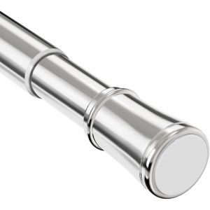 Tringle À Rideaux Télescopique À Ressort Extensible Sans Vissage, Pour Cuisine, Placard, Salle De Bain, Porte, 73-145 Cm, Acier Inoxydable[POU8806583] - Neuf