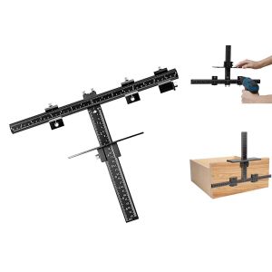 Gabarit de per&ccedil;age pour quincaillerie d'armoires avec poin&ccedil;on central pour l'installation de poign&eacute;es et de tiroirs - Neuf