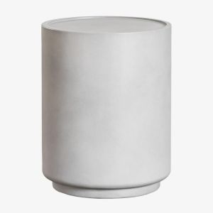 Table de chevet ronde &Oslash;35 cm en ciment Darwys - Neuf