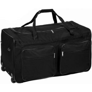 Grande valise de voyage souple à roulettes XXL et XL, M, sac de voyage spacieux et pliable, Noir , M, Moderne - Neuf