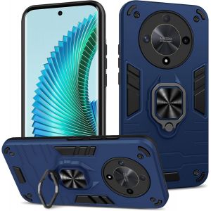Kal-Coque Pour Honor Magic 6 Lite/Honor X9b, Etui De Protection Antichoc De Qualité Militaire, Housse Avec Anneau Support Métallique, Support De Voiture Compatible, Bleu - Neuf