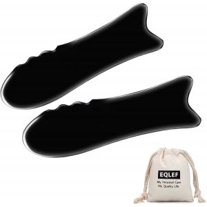 Kal-Gua Sha Corne, Buffle Horn Gua Sha Guasha Massage Tool Board-Pièces (En Forme De Poisson) - Neuf