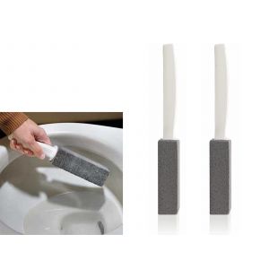Brosse de nettoyage pour cuvette de toilettes en pierre ponce avec manche - Lot de 2 - Neuf