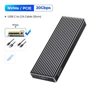M.2 SATA NVMe boîtier 10Gbps boîtier SSD externe Type C USB A 3.2 Gen 2 couvercle de disque dur M2 2230 boîte de rangement maison-NVMe 20Gbps - Neuf