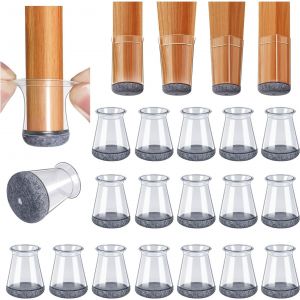 Jexnovashop-32pi&egrave;ces Nouveau Protection Pied De Chaise, Prot&egrave;ge Pied De Chaise, Protections De Sol En Silicone Transparent Pour Pieds De Chaise Avec Patins En Feutre (Fit:13-22.9 Mm) - Neuf