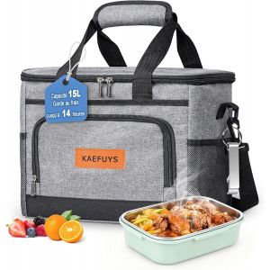 Jexnovashop-Sac Isotherme Repas 15l Glaciere Souple Isotherme Sac Lunch Bag Isotherme Hommes Femmes Portable Imperm&eacute;able Pour Pique-Nique Travail Camping Plage Voyage - Neuf