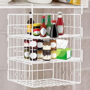 3pcs Panier De Rangement Sous Tablette Paniers De Rangement Suspendus En M&eacute;tal Panier Suspendu En Fil M&eacute;tallique Multifonction Gain De Place Pour Cuisine Bureau Salle De Bain Blanc - Neuf