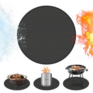 Ulteronixshop-Tapis de barbecue ignifuge de 96,5 cm pour barbecue ext&eacute;rieur, protection de terrasse, tapis de cuisson rond pour brasero sous le foyer, tapis r&eacute;sistant &agrave; la chaleur, tapis d'herbe, barbecue - Neuf