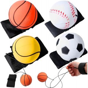 Checarzhn--No1-4pcs Ensemble Gonflable De Boule De Corde, Ensemble De Mouvement De Poignet, Outil De Formation De Force De Poignet, Jouet Interactif De Jonglerie Pour Les Enfants, Ensemble De Boule É - Neuf