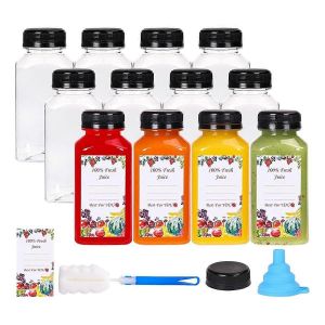 12Pcs 8oz Bouteilles de jus en plastique avec bouchons inviolables - Neuf