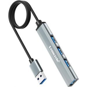 JGD-Hub avec 4 Ports USB 3.0 5Gbps, Longueur de C&acirc;ble 60CM, Ultra Fin pour MacBook, Ordinateur Portable, Disque Dur, Cl&eacute;, Souris, Clavier - Neuf