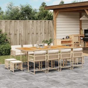 Prolenta Premium - Ensemble &Agrave; Manger De Jardin Et Coussins 13 Pcs Beige - Neuf
