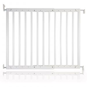 Safetots Barri&egrave;re De S&eacute;curit&eacute; En Bois Robuste &Agrave; Fixation Par Vis, Barri&egrave;re D'escalier Pour B&eacute;b&eacute;, Installation Facile, 63,5cm - 105,5cm, Couleur Blanc - Neuf