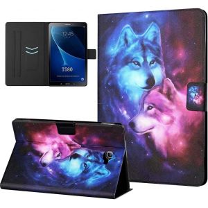 Eryi-Coque Pour Samsung Galaxy Tab A6 10.1"" Folio Case Cover Tablette Housse Avec Fonction Auto Réveil/Sommeil Pu Cuir Étui Pour Samsung Galaxy Tab A 10.1"" 2016 Sm-T580/Sm-T585,Loup - Neuf