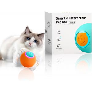 Letnerny-Jouet Interactif Pour Chat, Balle Tournante 360° Avec 3 Modes Différents De Lumière Led, Jouet Auto-Activant Pour Chat D'intérieur Chaton, Rechargeable Par Usb - Neuf