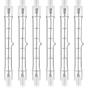 Sjzg-6pcs 300w 118mm R7s Ampoule Halog&egrave;ne, Lampe Halog&egrave;ne 2800k Blanc Chaud, Pour Projecteurs, Lampadaires Et &Eacute;clairage De S&eacute;curit&eacute;, Dimmable 220-240v, Compatible Travail Ext&eacute;rieur [Classe &Eacute;nerg&eacute;tiqu - Neuf