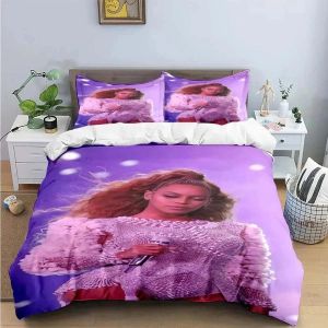 Parure De Lit Avec Housse De Couette Et Taie D'oreiller Pour Garcon S Et Filles, Motif Chanteuse Pop B-Beyonce, Pour Lit Double, Queen Ou King Size - Neuf